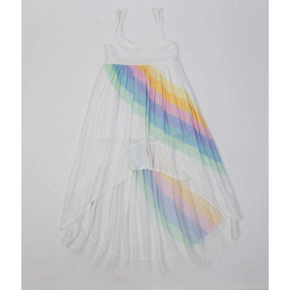 Pleiades Girls Size 7 Pastel Rainbow High Low Dress!
